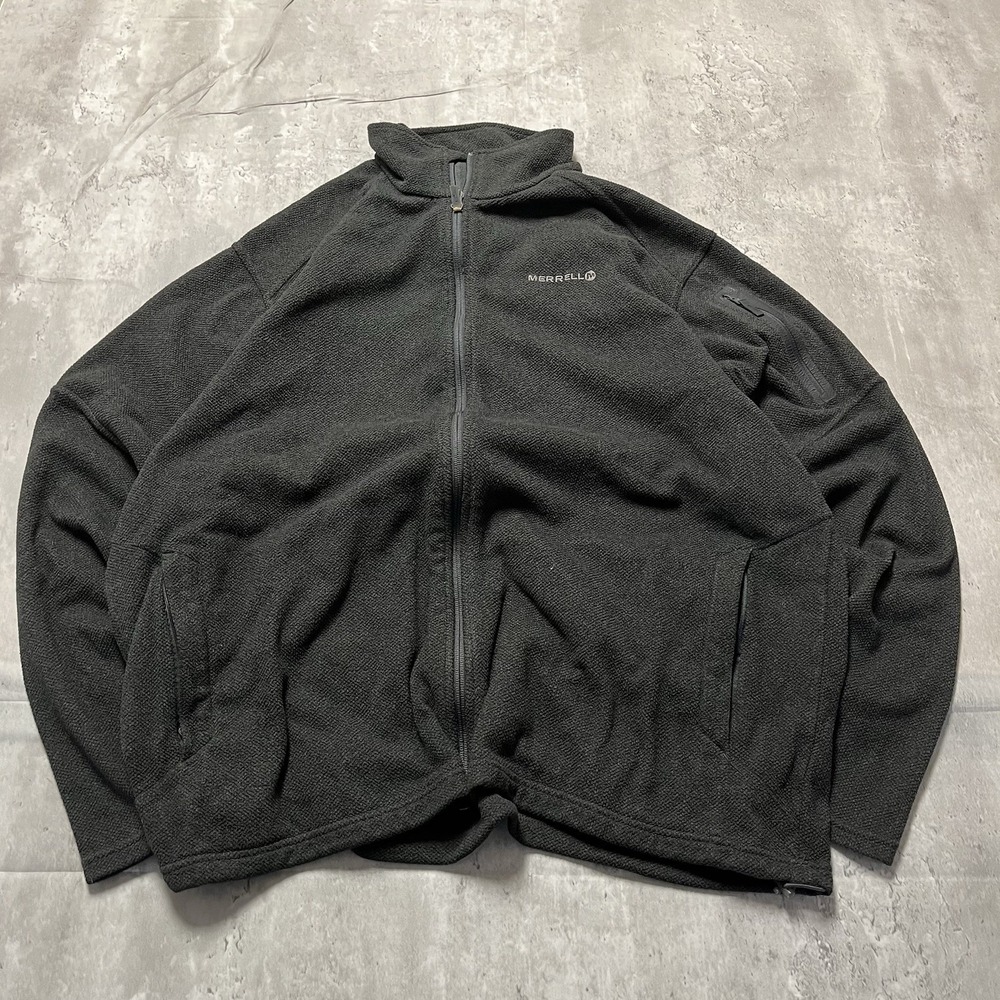 Merrell Men's Pullover Sweater Size XXl Gray Zip Up Textured Warm Fleece Outdoor